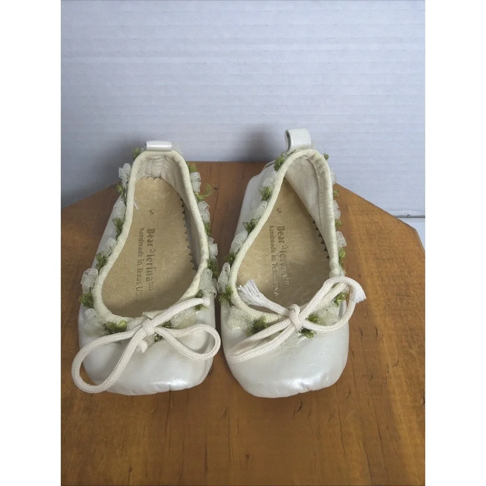 Bear Lerinia Baby Ballet Shoes Newborn Leather‎ Handmade USA Christening